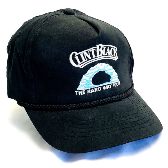 Clint Black Vintage Snapback Cap RARE Hard Way Tour \'92 Black Country Western main image 10
